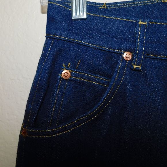 Vintage 70s Lee Riders Jeans Size 12 Med Made in USA Indigo Denim Pants 5 Pocket - Picture 5 of 16